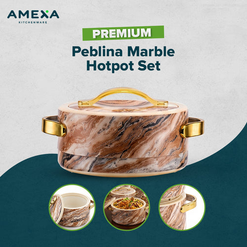 Ensemble de Marmites Isothermes Peblina Premium Effet Marbre – 4 Pièces
