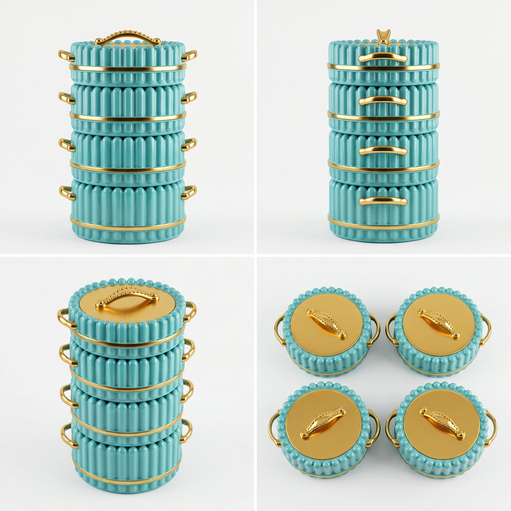 Hotpot Isotherme 4 Pièces Firestar Gold Lid | 1500 ml à 4000 ml | Amexa Kitchenware