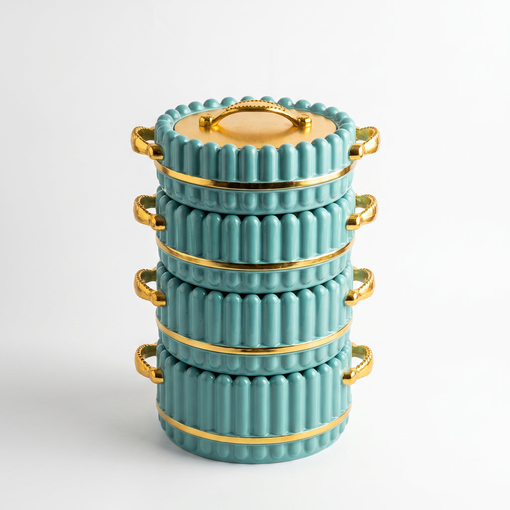 Hotpot Isotherme 4 Pièces Firestar Gold Lid | 1500 ml à 4000 ml | Amexa Kitchenware