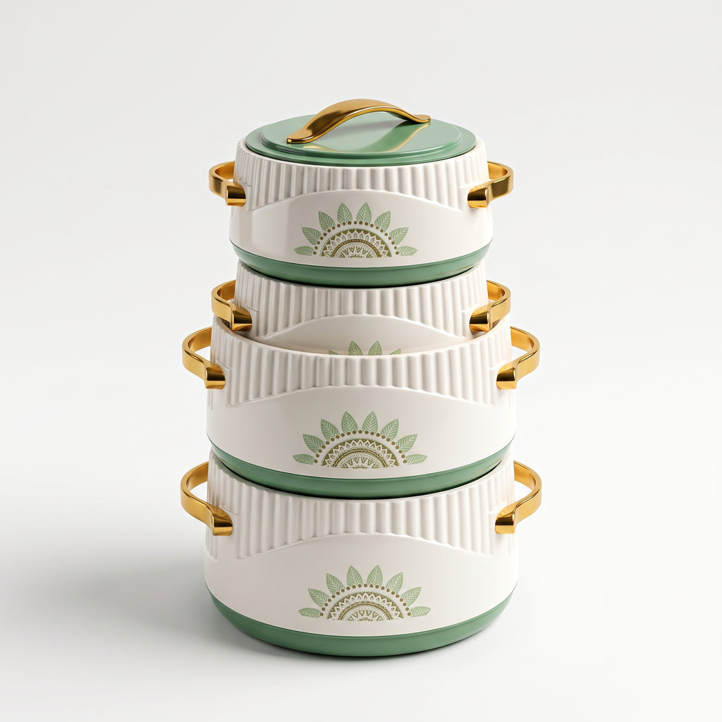 Diora – Ensemble Premium de 4 Hotpots Isothermes (1500 ml à 4000 ml) | Conservation Longue Durée de la Chaleur | Amexa Kitchenware